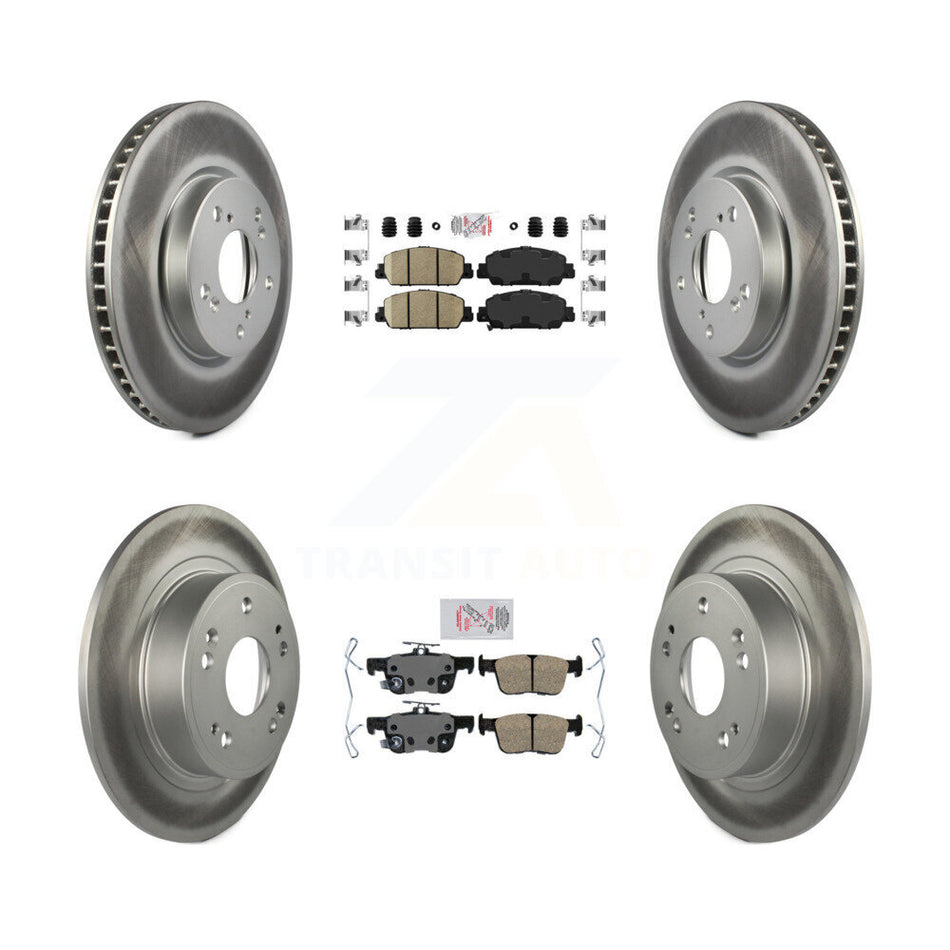 Front Rear Ceramic Pads And Coated Disc Brake Rotors Kit For Honda Accord KGA-102006