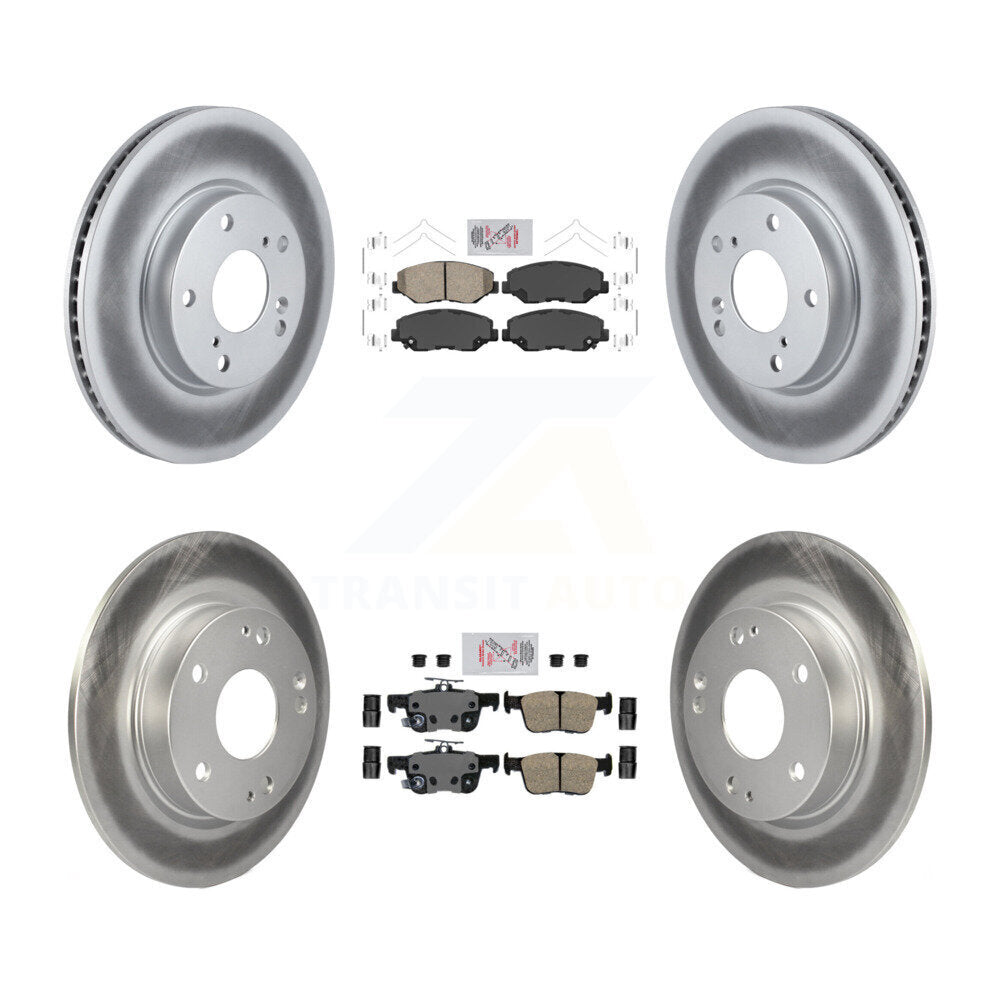 Front Rear Ceramic Pads And Coated Disc Brake Rotors Kit For Honda Civic KGA-102008