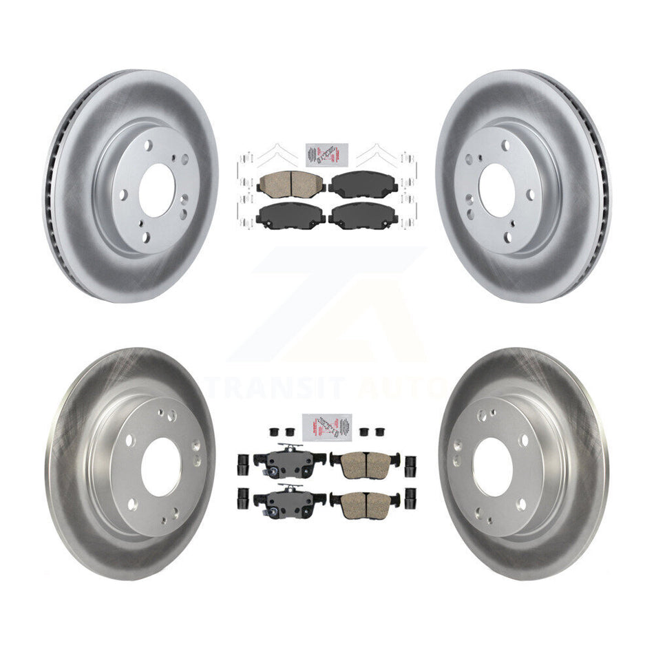 Front Rear Ceramic Pads And Coated Disc Brake Rotors Kit For Honda Civic KGA-102008