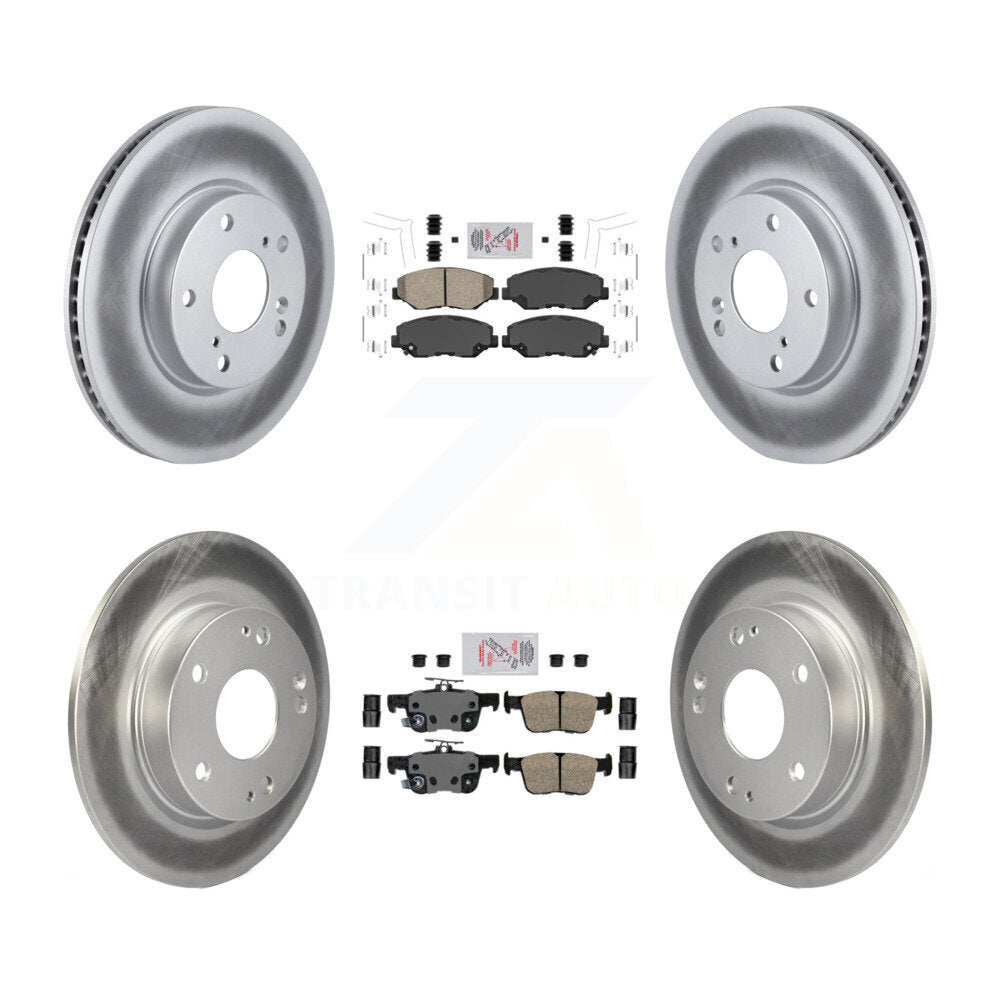 Front Rear Ceramic Pads And Coated Disc Brake Rotors Kit For Honda Civic KGA-102009