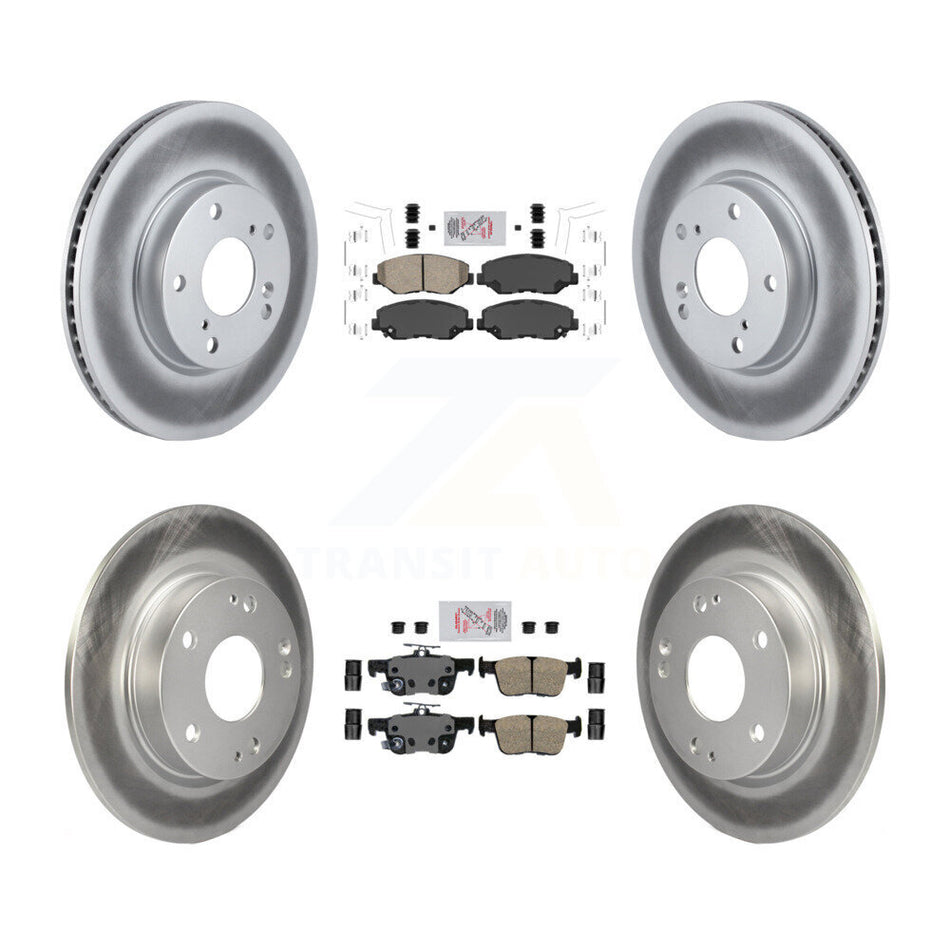 Front Rear Ceramic Pads And Coated Disc Brake Rotors Kit For Honda Civic KGA-102009