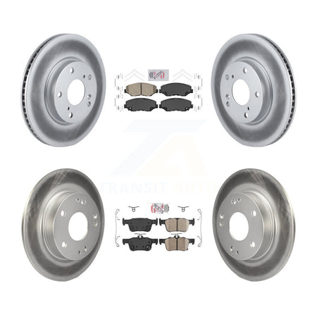 Front Rear Ceramic Pads And Coated Disc Brake Rotors Kit For Honda Civic KGA-102010
