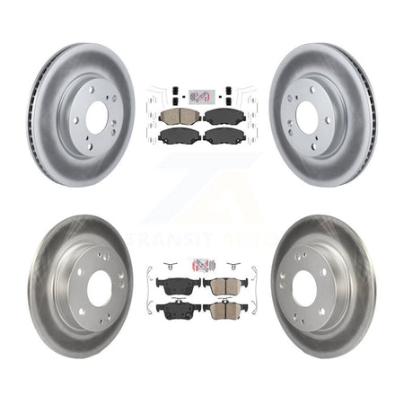 Front Rear Ceramic Pads And Coated Disc Brake Rotors Kit For Honda Civic KGA-102011