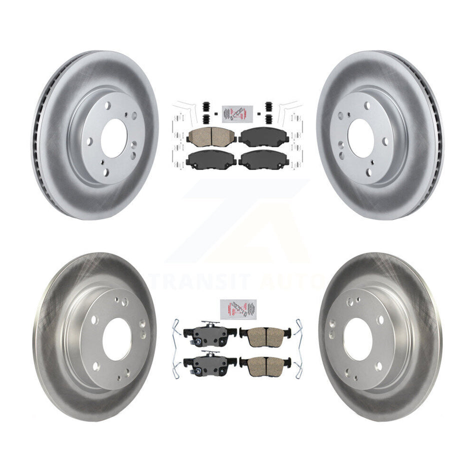 Front Rear Ceramic Pads And Coated Disc Brake Rotors Kit For Honda Civic KGA-102013