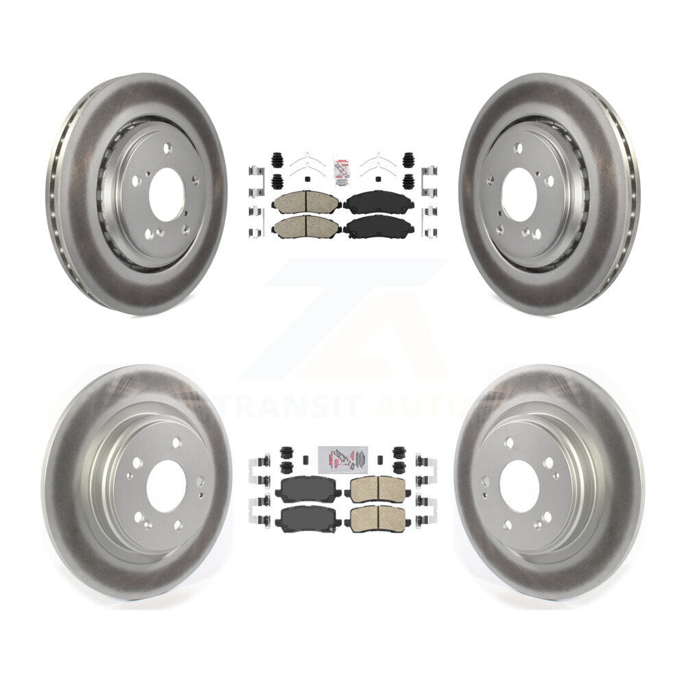 Front Rear Ceramic Pads And Coated Disc Brake Rotors Kit For Acura MDX KGA-102014