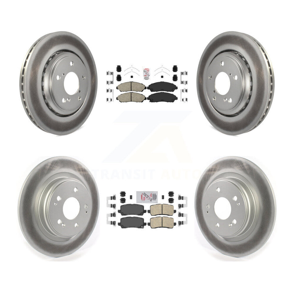 Front Rear Ceramic Pads And Coated Disc Brake Rotors Kit For Acura MDX KGA-102014