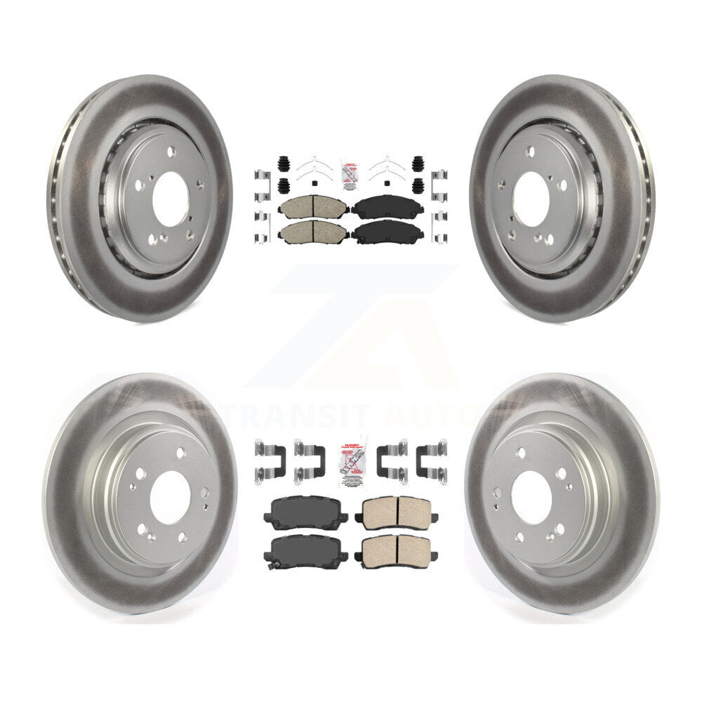 Front Rear Ceramic Pads And Coated Disc Brake Rotors Kit For Acura MDX KGA-102016