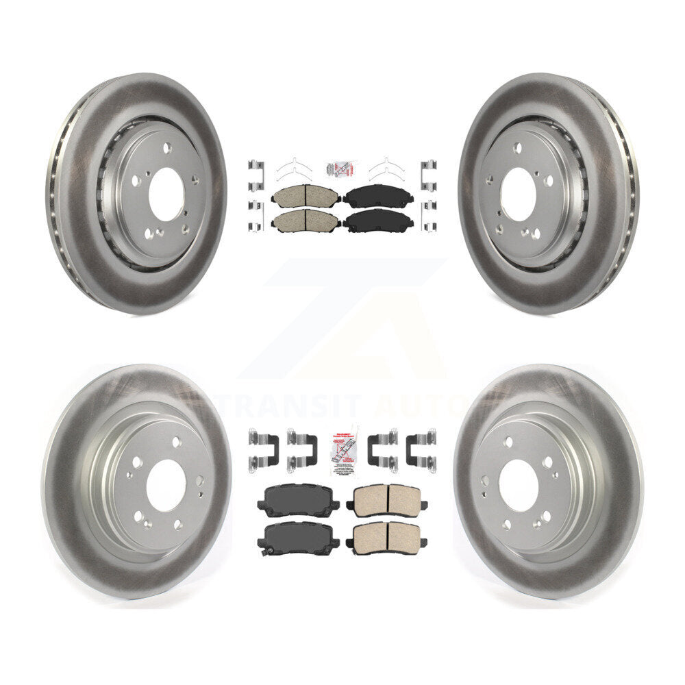 Front Rear Ceramic Pads And Coated Disc Brake Rotors Kit For Acura MDX KGA-102017