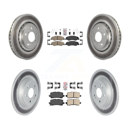 Front Rear Ceramic Pads And Coated Disc Brake Rotors Kit For 2018-2020 Honda Odyssey KGA-102020