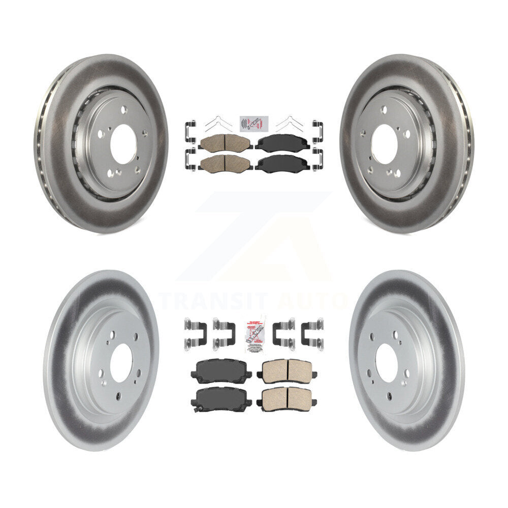Front Rear Ceramic Pads And Coated Disc Brake Rotors Kit For 2018-2020 Honda Odyssey KGA-102021