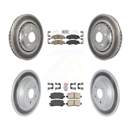 Front Rear Ceramic Pads And Coated Disc Brake Rotors Kit For 2018-2020 Honda Odyssey KGA-102021
