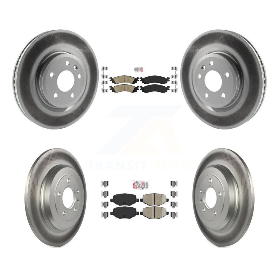 Front Rear Ceramic Pads And Coated Disc Brake Rotors Kit For 2010-2012 Ford Taurus SHO KGA-102031