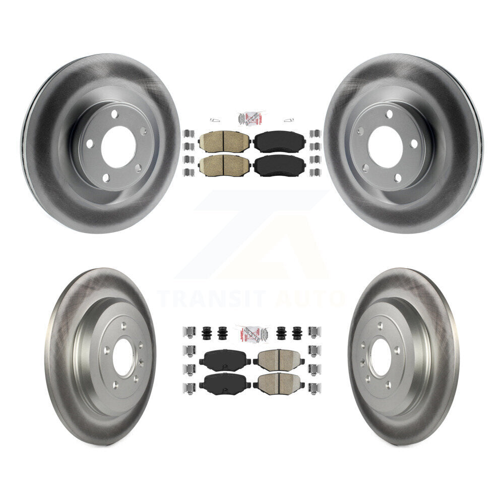 Front Rear Ceramic Pads And Coated Disc Brake Rotors Kit For Ford Edge Lincoln MKX KGA-102033