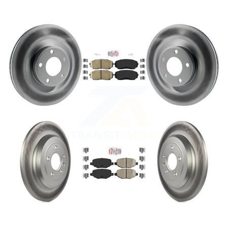 Front Rear Ceramic Pads And Coated Disc Brake Rotors Kit For Ford Edge Lincoln MKX KGA-102035