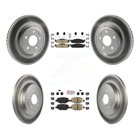 Front Ceramic Rear Semi-Metallic Pads And Coated Disc Brake Rotors Kit For Ford Explorer KGA-102048