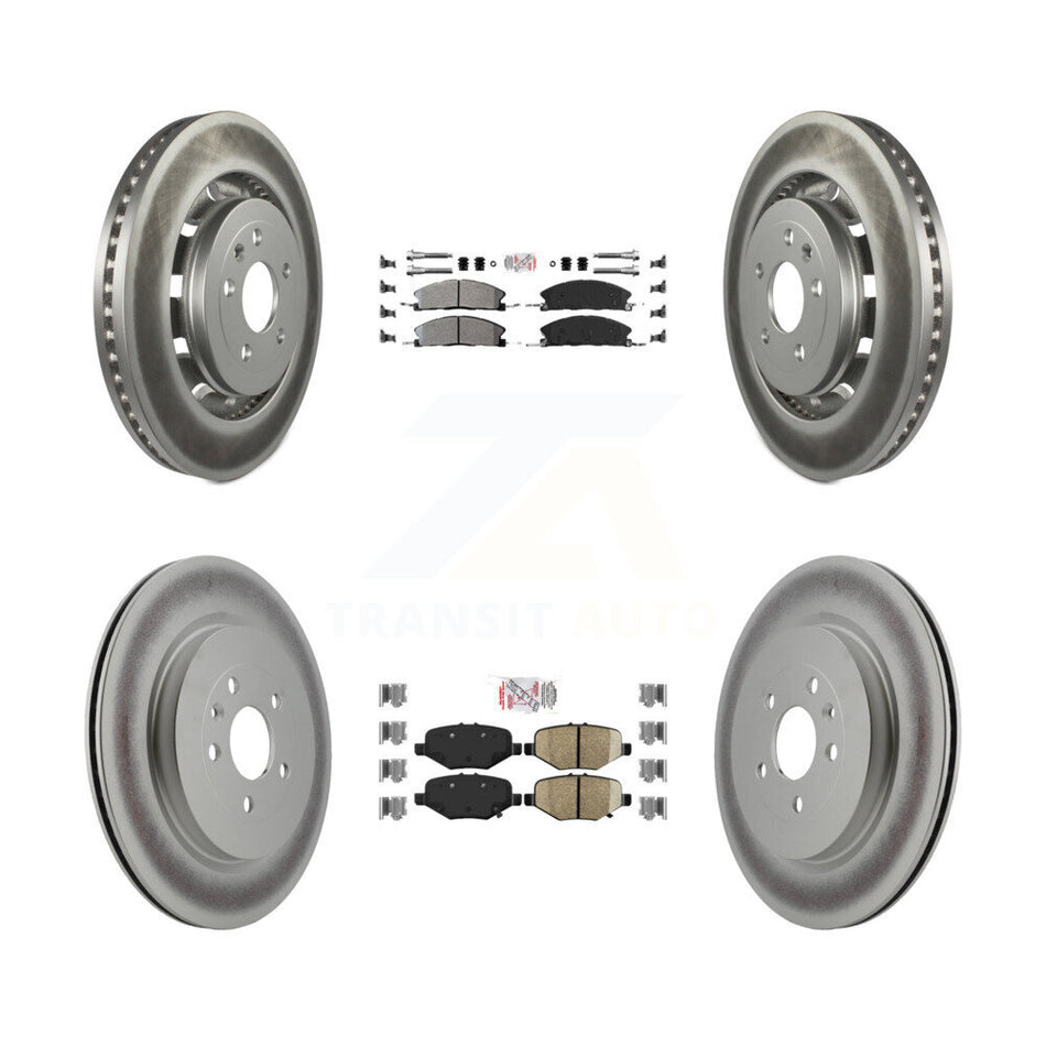 Front Semi-Metallic Rear Ceramic Pad Coated Brake Rotor Kit For Ford Explorer Flex Taurus KGA-102077