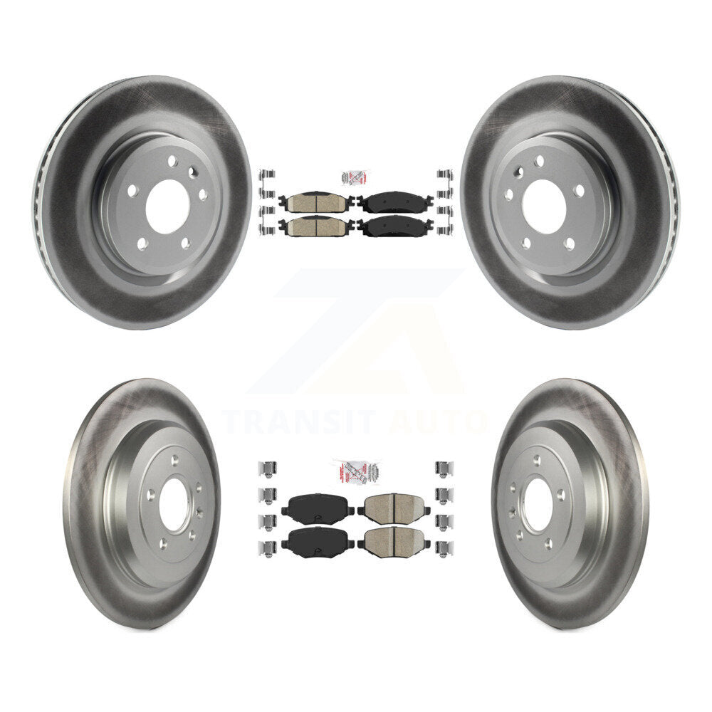 Front Rear Ceramic Pads And Coated Disc Brake Rotors Kit For 2009-2010 Lincoln MKS KGA-102079
