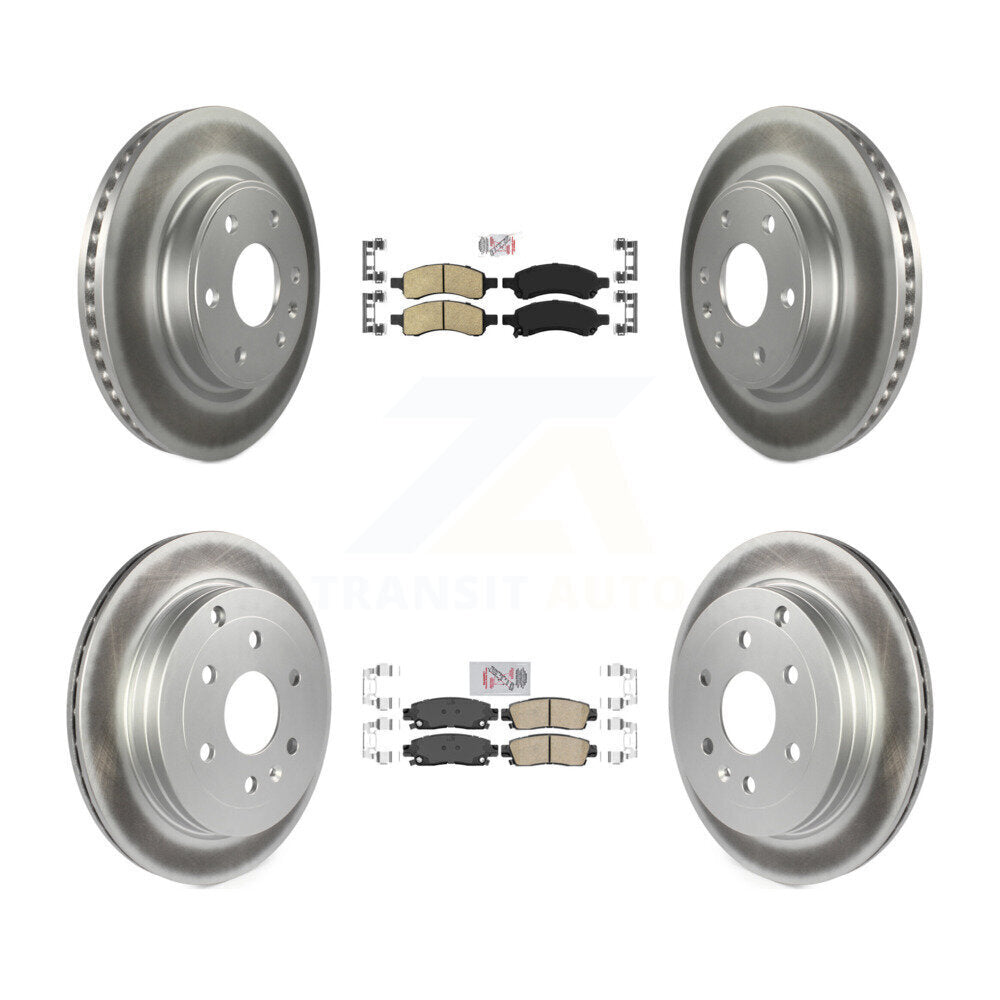 Front Rear Ceramic Pad Coat Brake Rotor Kit For GMC Acadia Buick Enclave Chevrolet Saturn KGA-102082