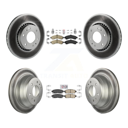 Front Rear Ceramic Pad Coated Brake Rotors Kit For Chevrolet GMC Trailblazer Envoy XL EXT KGA-102085
