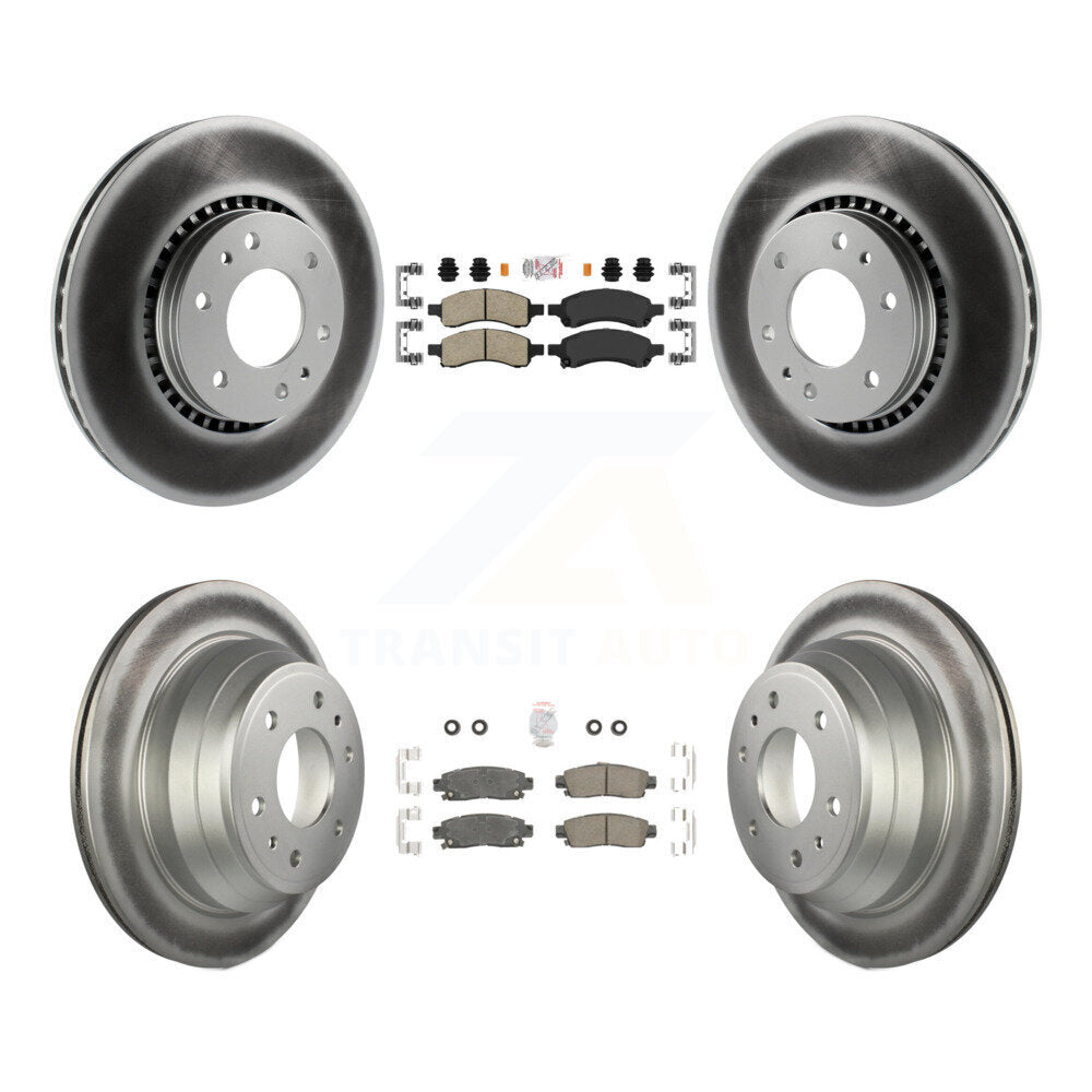 Front Rear Ceramic Pad Coated Brake Rotors Kit For Chevrolet Trailblazer GMC Envoy XL EXT KGA-102087