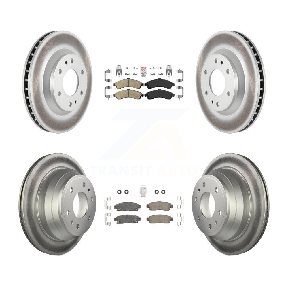 Front Rear Ceramic Pad Coated Brake Rotor Kit For GMC Envoy Chevrolet Trailblazer Bravada KGA-102090