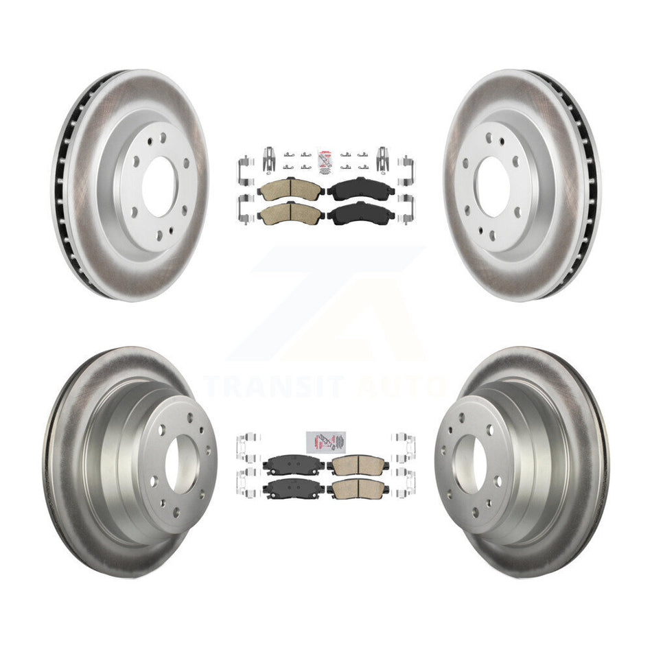 Front Rear Ceramic Pad Coated Brake Rotor Kit For GMC Envoy Chevrolet Trailblazer Bravada KGA-102091