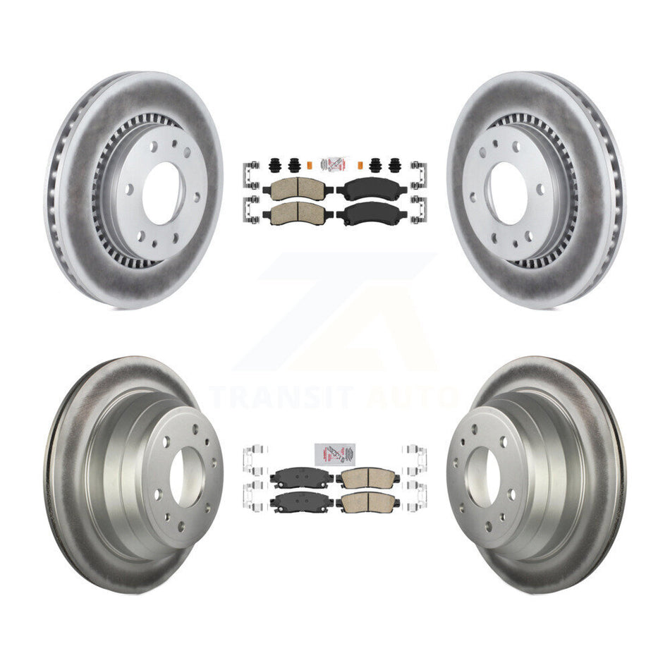 Front Rear Ceramic Pad & Coated Brake Rotor Kit For Chevrolet Trailblazer GMC Envoy Buick KGA-102095