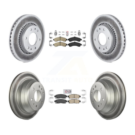 Front Rear Ceramic Pad Coat Brake Rotors Kit For 2006 Isuzu Ascender With 3rd Row Seating KGA-102097