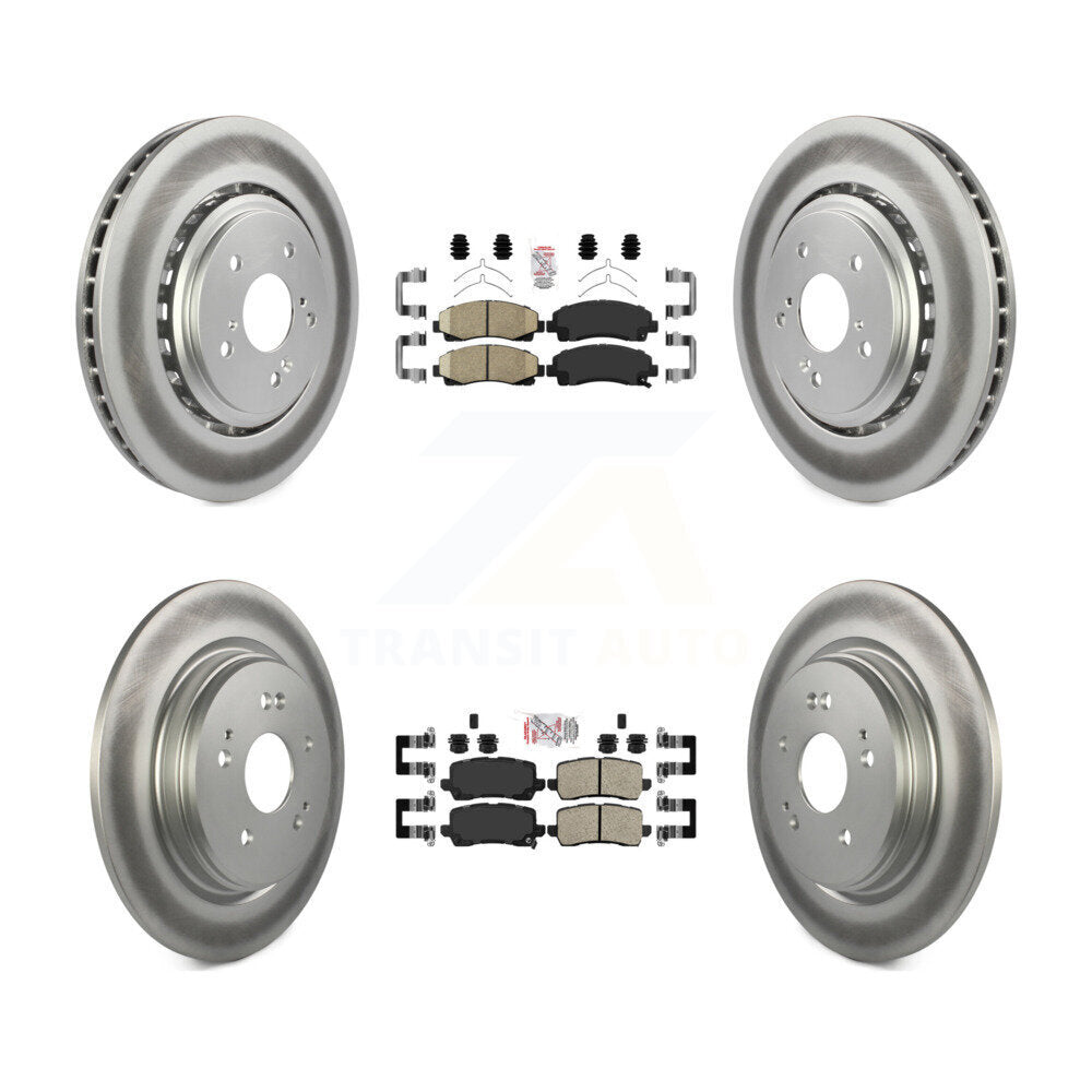 Front Rear Ceramic Pads And Coated Disc Brake Rotors Kit For 2015-2020 Acura TLX KGA-102106