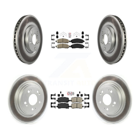Front Rear Ceramic Pad Coated Brake Rotor Kit For 2014-2020 Acura RLX Sport Hybrid SH-AWD KGA-102110