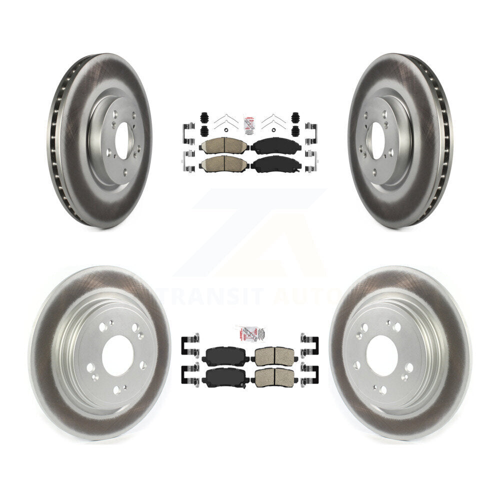 Front Rear Ceramic Pad Coated Brake Rotor Kit For 2014-2020 Acura RLX Sport Hybrid SH-AWD KGA-102112