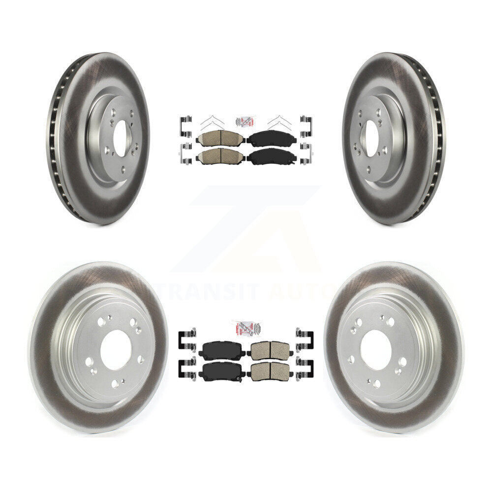 Front Rear Ceramic Pad Coated Brake Rotor Kit For 2014-2020 Acura RLX Sport Hybrid SH-AWD KGA-102113