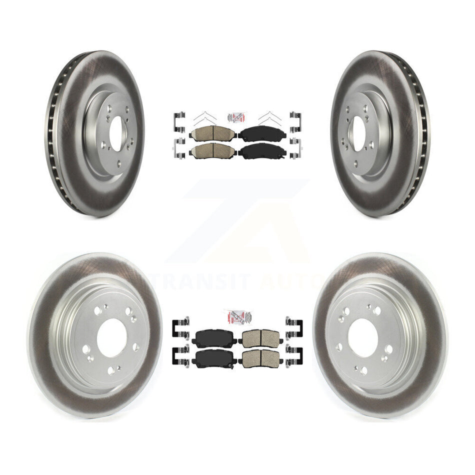 Front Rear Ceramic Pad Coated Brake Rotor Kit For 2014-2020 Acura RLX Sport Hybrid SH-AWD KGA-102113
