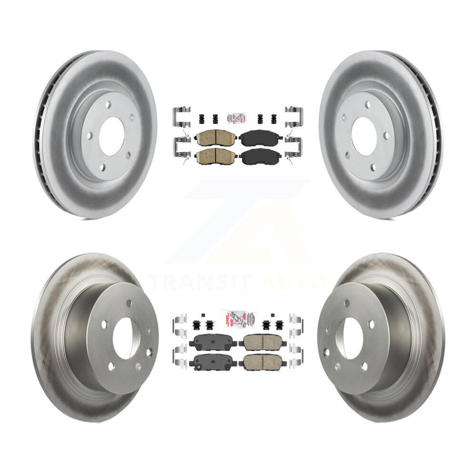Front Rear Ceramic Pads And Coated Disc Brake Rotors Kit For 2007-2012 Nissan Sentra SE-R KGA-102118
