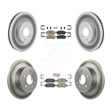 Front Rear Ceramic Pads And Coated Disc Brake Rotors Kit For 2007-2012 Nissan Sentra SE-R KGA-102122
