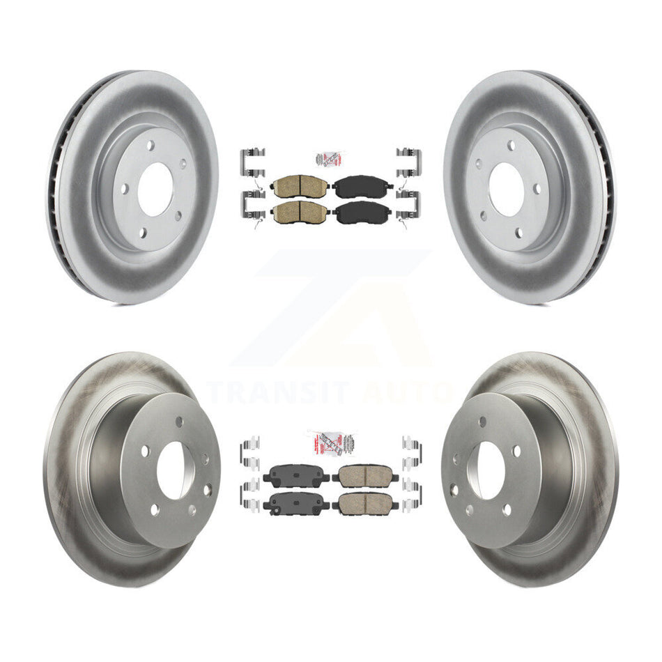 Front Rear Ceramic Pads And Coated Disc Brake Rotors Kit For 2007-2012 Nissan Sentra SE-R KGA-102123