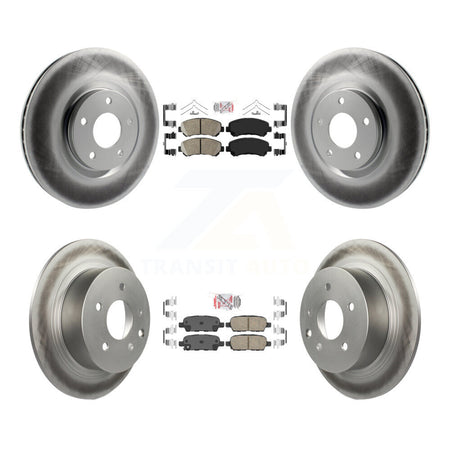 Front Rear Ceramic Pad Coat Disc Brake Rotors Kit For 2007-2012 Nissan Sentra SE-R Spec V KGA-102125