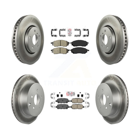 Front Semi-Metallic Rear Ceramic Pad & Coated Brake Rotor Kit For 2009-2012 INFINITI FX35 KGA-102126