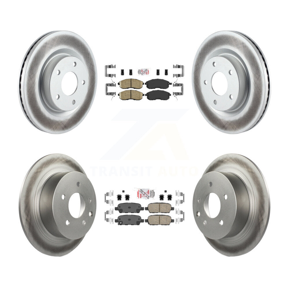 Front Rear Ceramic Pads And Coated Disc Brake Rotors Kit For 2007-2009 Nissan Altima KGA-102133