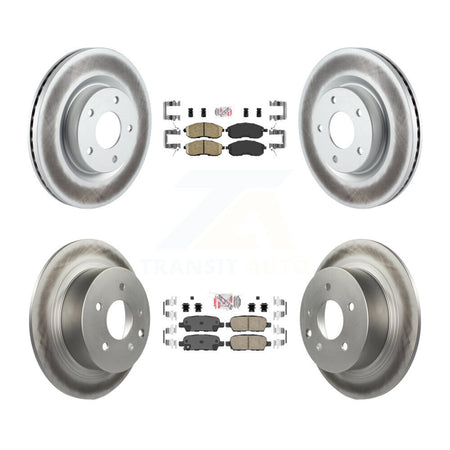 Front Rear Ceramic Pads And Coated Disc Brake Rotors Kit For 2007-2009 Nissan Altima KGA-102133