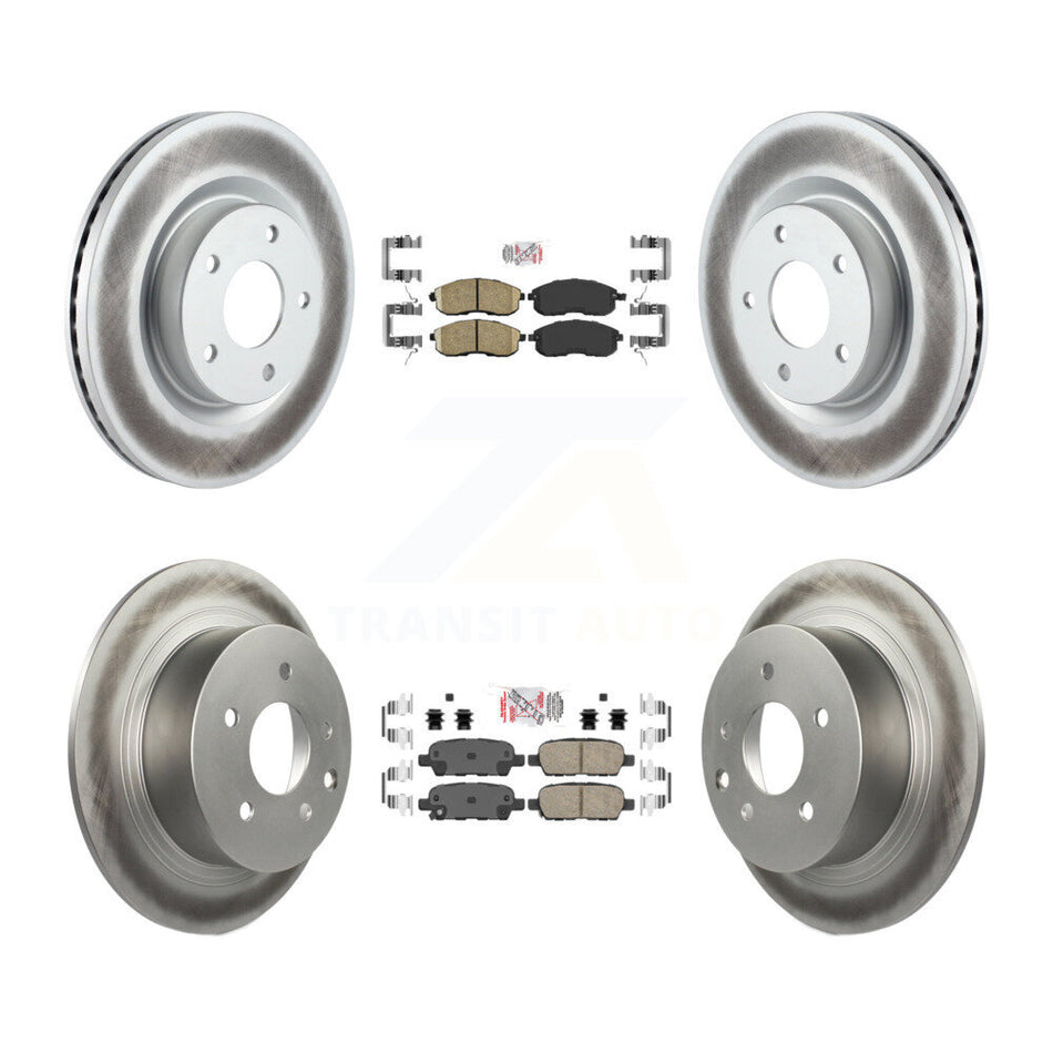 Front Rear Ceramic Pads And Coated Disc Brake Rotors Kit For 2007-2009 Nissan Altima KGA-102134