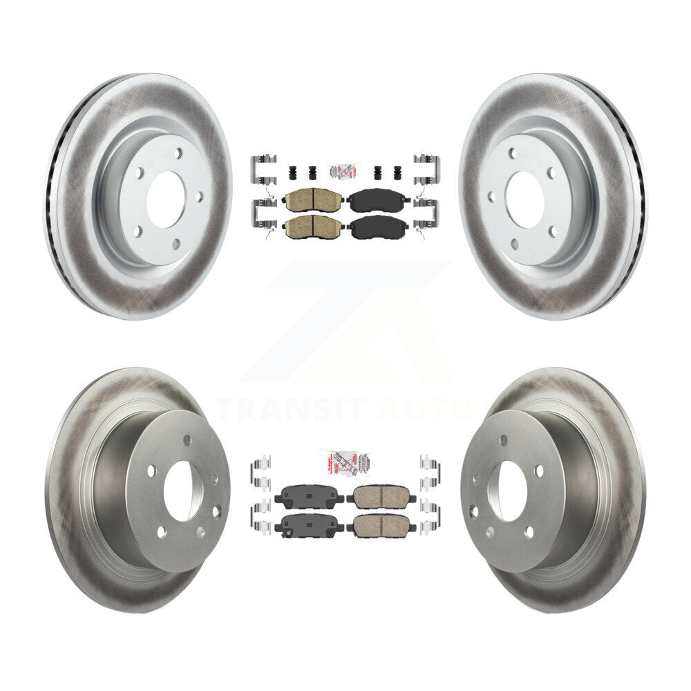 Front Rear Ceramic Pads And Coated Disc Brake Rotors Kit For 2007-2009 Nissan Altima KGA-102135