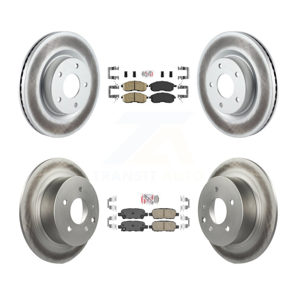 Front Rear Ceramic Pads And Coated Disc Brake Rotors Kit For 2007-2009 Nissan Altima KGA-102135
