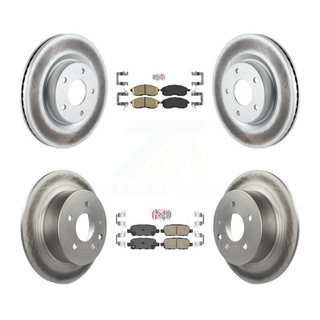 Front Rear Ceramic Pads And Coated Disc Brake Rotors Kit For 2007-2009 Nissan Altima KGA-102136