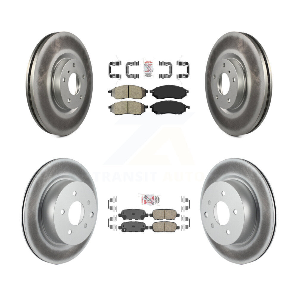 Front Semi-Metallic Rear Ceramic Pad Coat Disc Brake Rotors Kit For INFINITI EX35 M35 M45 KGA-102139