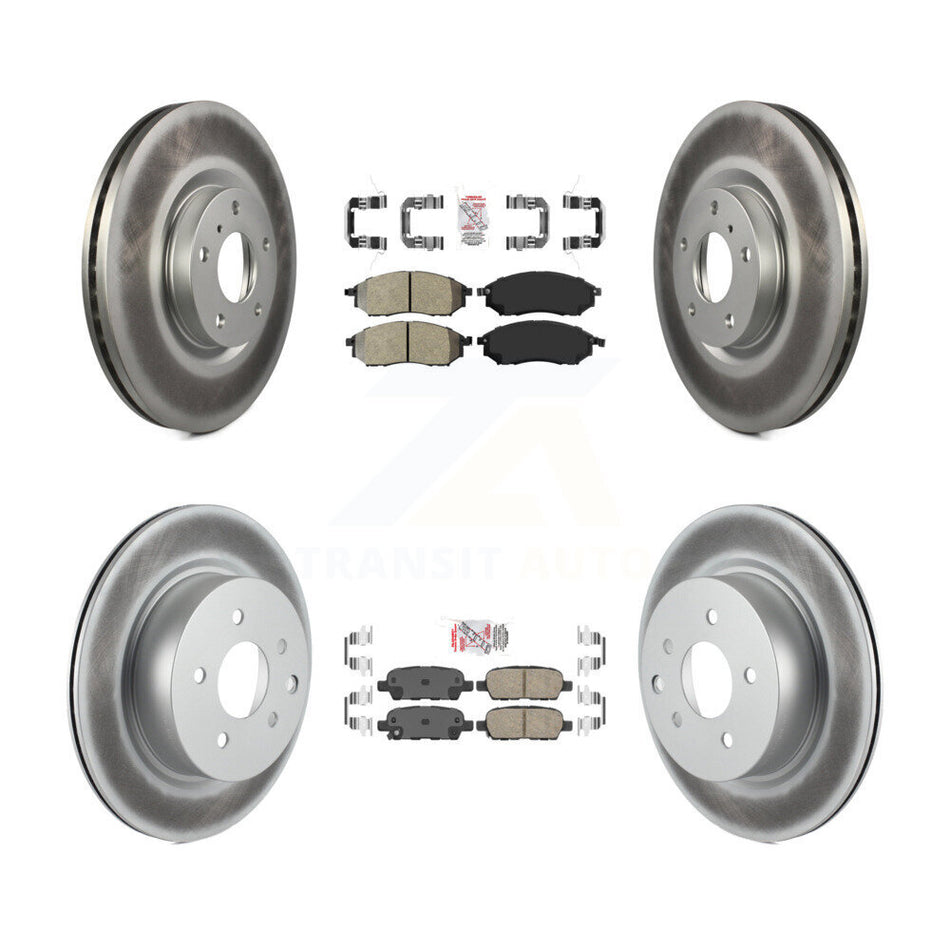 Front Semi-Metallic Rear Ceramic Pad Coat Disc Brake Rotors Kit For INFINITI EX35 M35 M45 KGA-102139