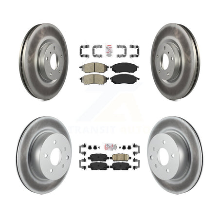 Front Semi-Metallic Rear Ceramic Pad Coat Brake Rotors Kit For INFINITI G37 EX35 G35 QX50 KGA-102145