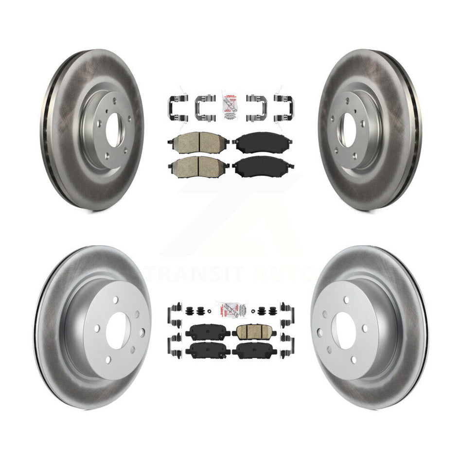 Front Semi-Metallic Rear Ceramic Pad Coat Brake Rotors Kit For INFINITI G37 EX35 G35 QX50 KGA-102145
