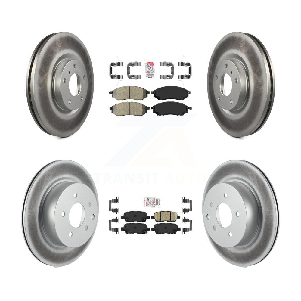Front Semi-Metallic Rear Ceramic Pad Coat Brake Rotors Kit For INFINITI G37 EX35 G35 QX50 KGA-102146