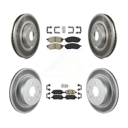 Front Semi-Metallic Rear Ceramic Pad Coat Brake Rotors Kit For INFINITI G37 EX35 G35 QX50 KGA-102146